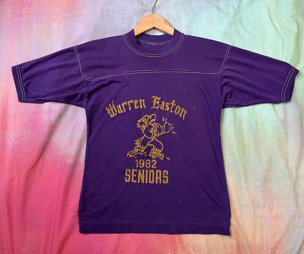 Vintage 80s New Orleans high school t shirt jersey 1982 Warren Easton Sz S Faded